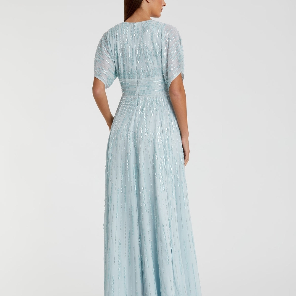 Mac Duggal Powder Blue Sequin Maxi Dress Size 8 - Picture 2 of 8